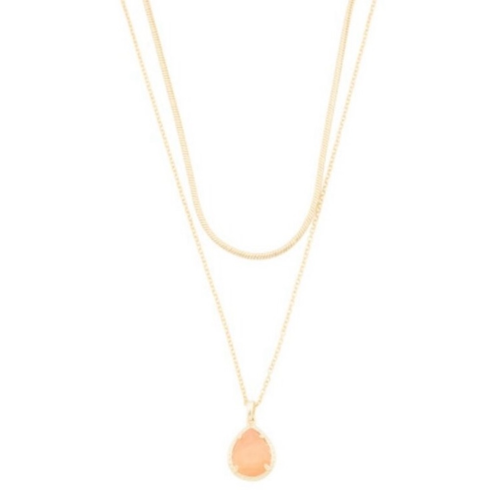 Kendra Scott- Elegant Gold  Coral Cat’s Eye, multi-strand Necklace